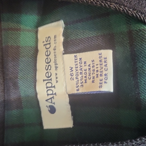 Vtg 90s APPLESEED'S Green Blue Plaid Long Sleeve Button Front Praire Dress - 26W - Picture 8 of 12